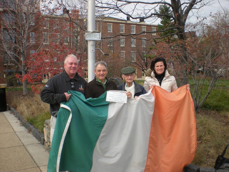 Flag Raising Ceremony at the Irish Memorial.