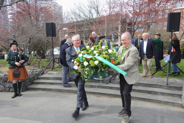 laying the wreath at the memorial