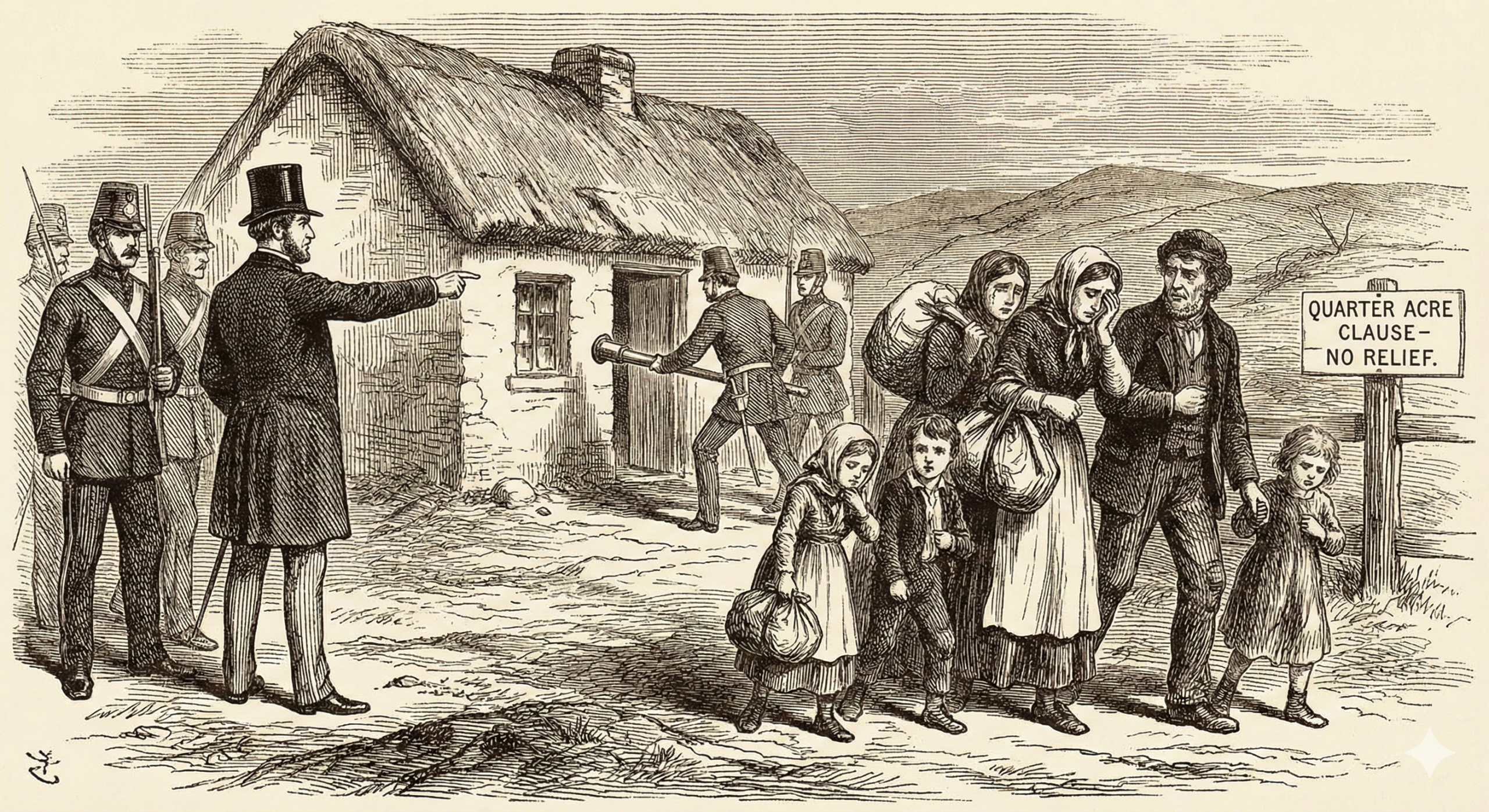 The Gregory Clause in 1847 in Ireland.