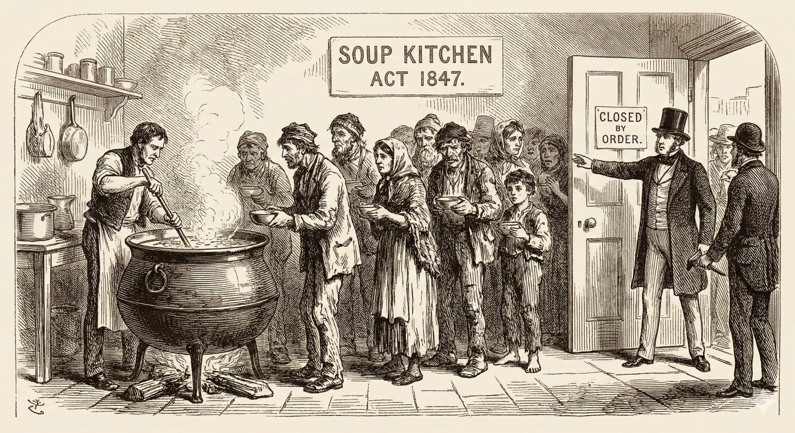 Starving Irish turned to soup kitchens during Black 47.