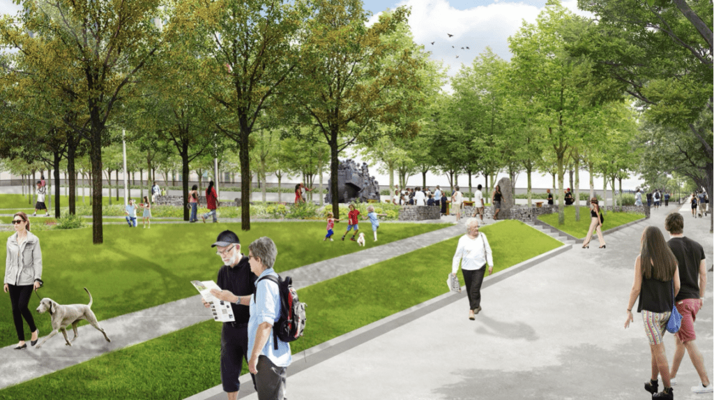 Rendering of the Irish Memorial Green Space